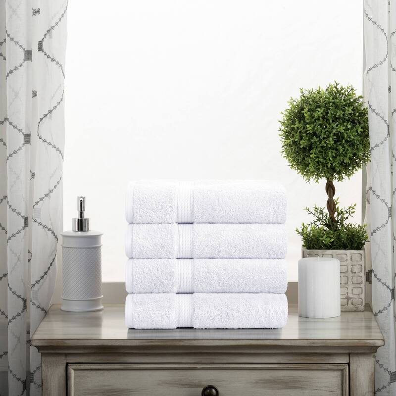 Superior Egyptian Cotton Pile Heavyweight Hand Towel Set of 4