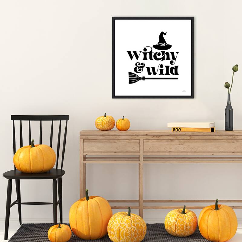 Halloween Typography I by Laura Marshall Framed Canvas Wall Art Print
