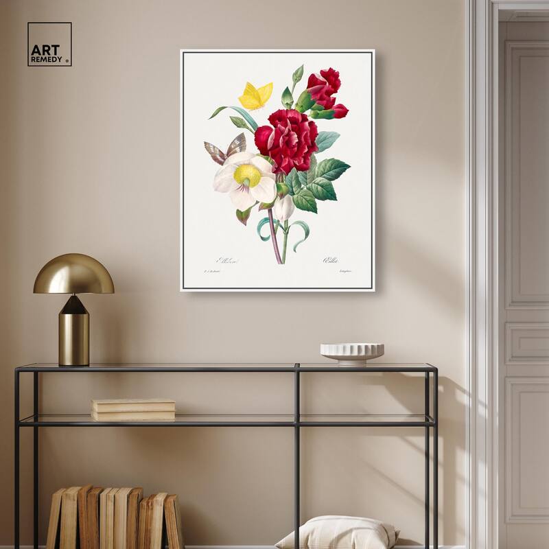 Winter Rose and Carnation Canvas by Art Remedy