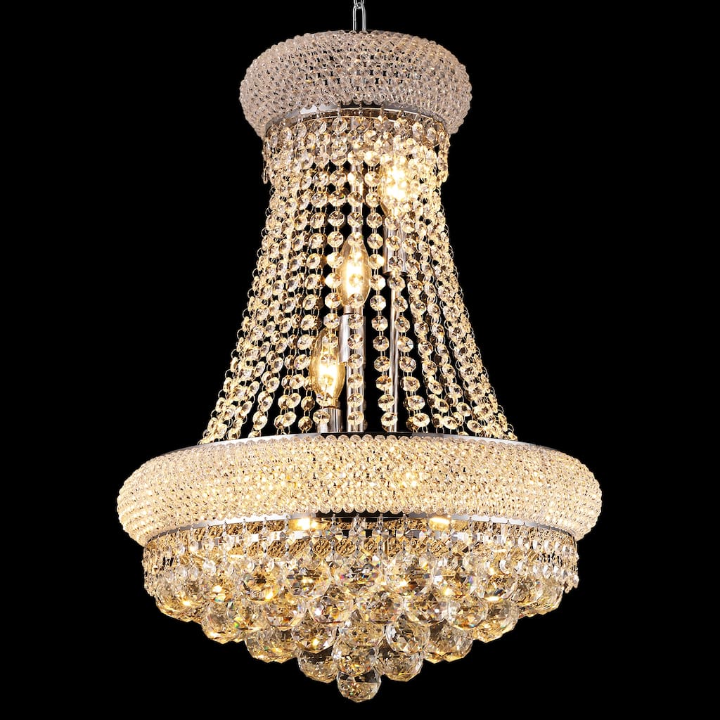 18-Inch Crystal Chandelier Lighting, for Dining Room Modern Luxury Bedroom, Crystal Chandelier Ceiling Light French Empire