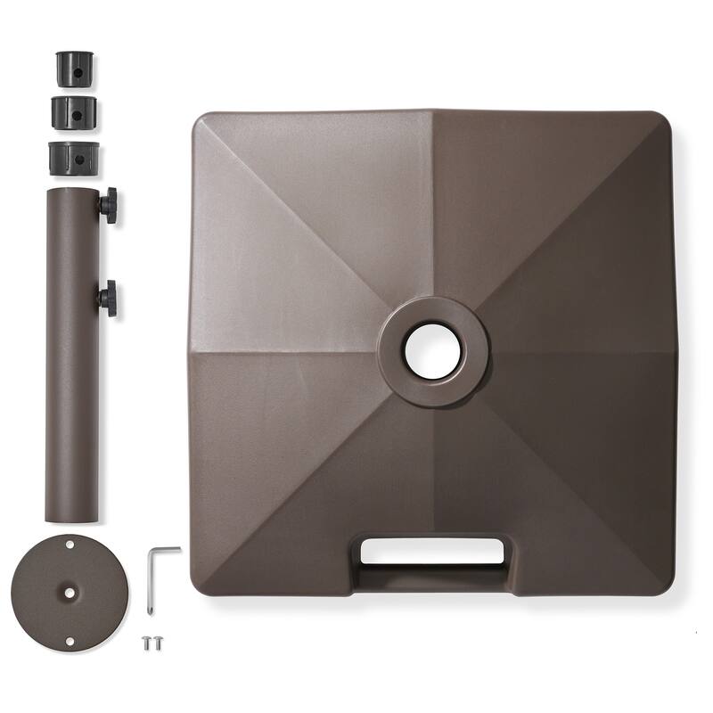 Fillable Mobile Umbrella Base Stand w Wheels for Patio Lawn Deck - 20"