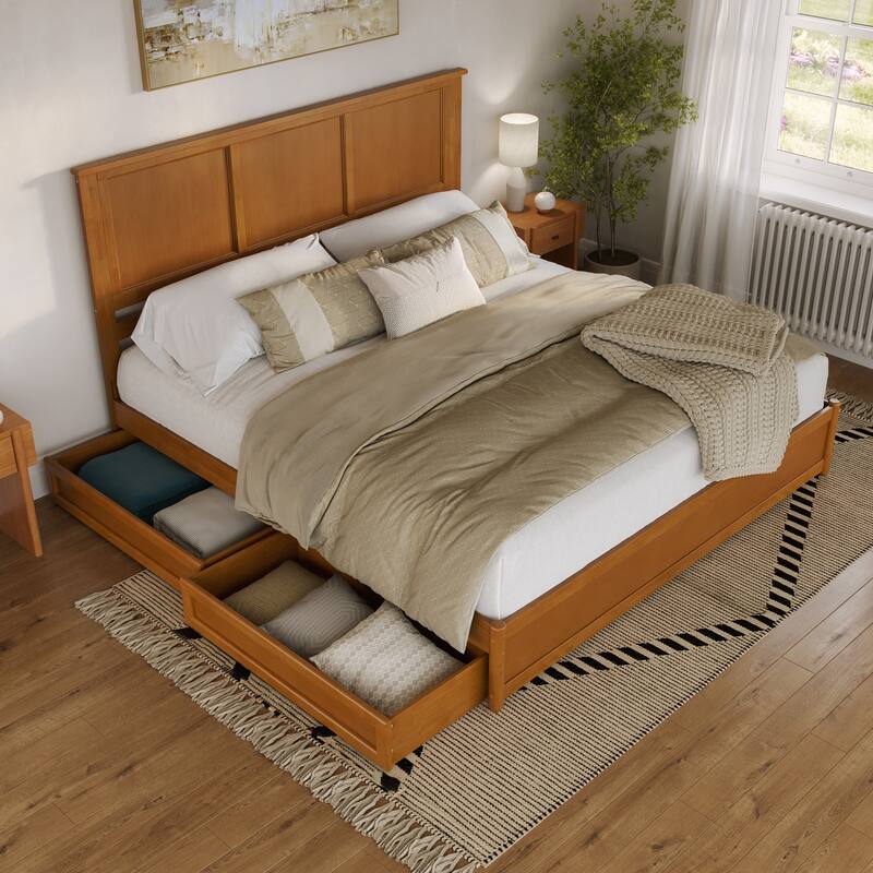 Felicity Platform Bed with Panel Footboard and Storage Drawers