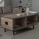 preview thumbnail 4 of 7, ExBrite Solid Wood Coffee Table ,Gray Finish - 23.6" x 46" x 17.9"