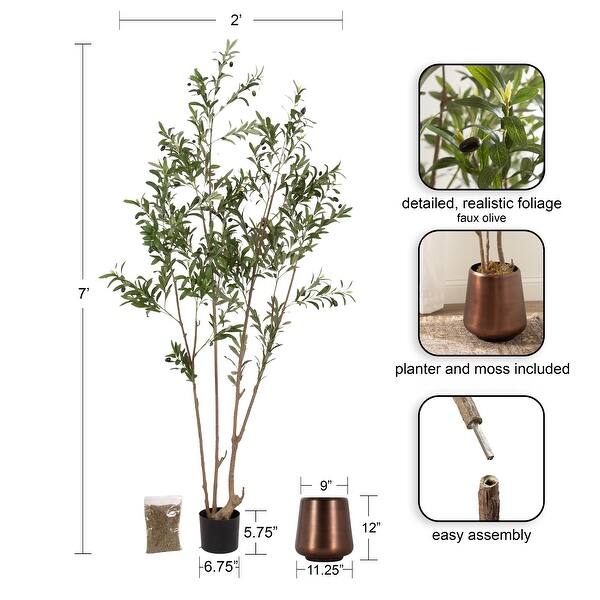 dimension image slide 9 of 21, Kate and Laurel Oliveira Faux Olive Tree