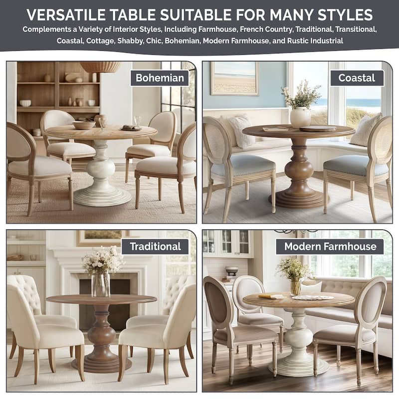 Madison Park Lexi 46" Round Pedestal Dining Table Dining Table