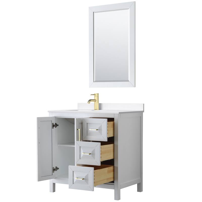 Wyndham Collection WCV252536S-QTZ-UNSM24 Daria 36" Free Standing