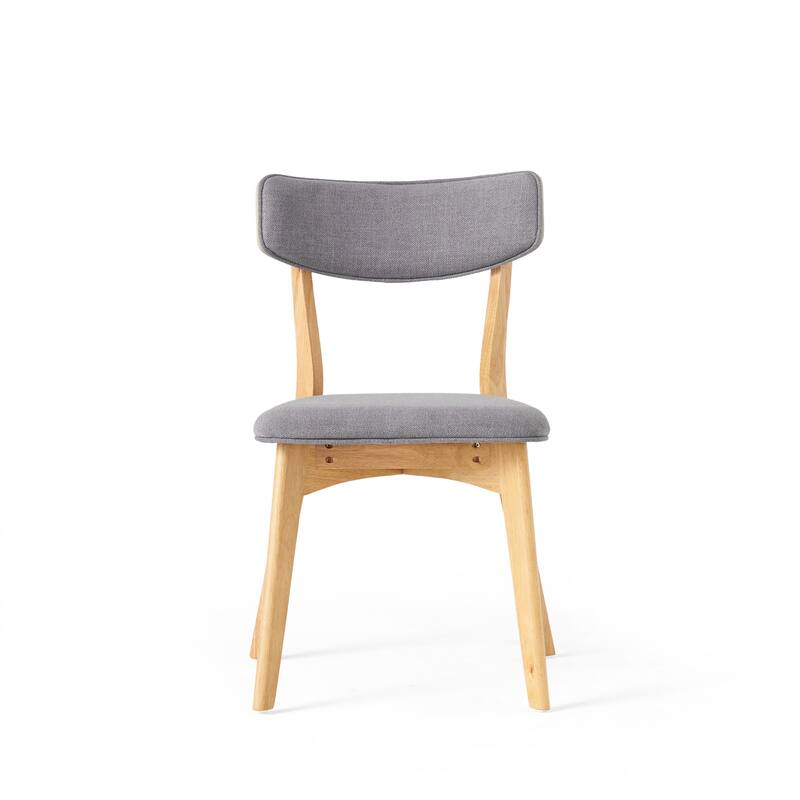 Chazz Mid-Century Modern Upholstered Rubberwood Dining Chairs (Set of 2) by Christopher Knight Home