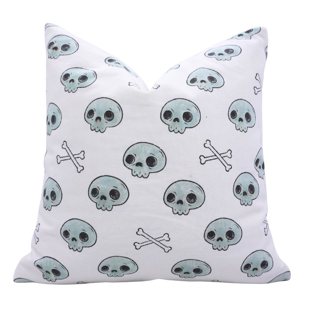 Fabdivine Home Decorative Accent Green Cotton Cushion Case, Skeleton