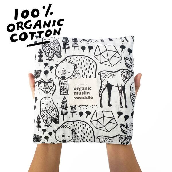 slide 2 of 5, Wee Gallery Muslin Swaddle Blanket - Nordic