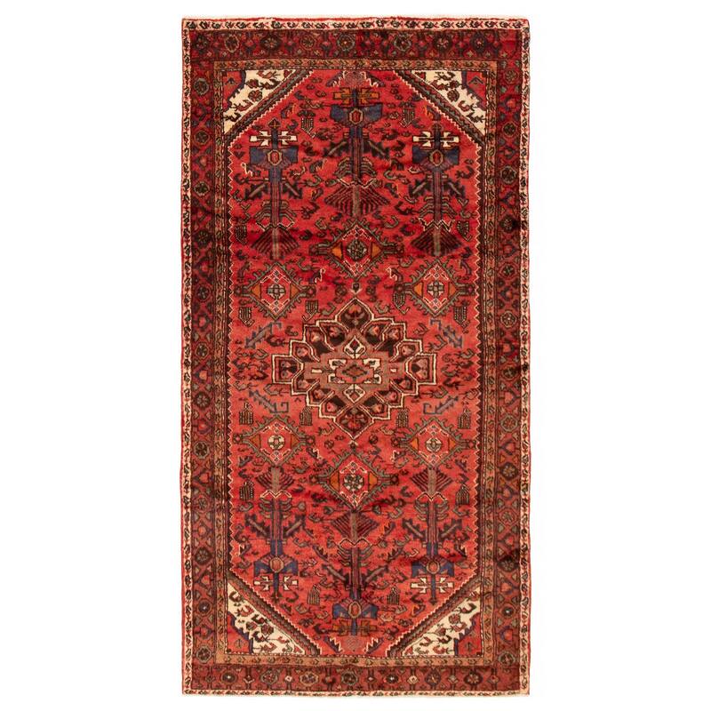 ECARPETGALLERY Hand-knotted Andelz Red Wool Rug - 4'8 x 9'2 - Red - 4'8 x 9'2