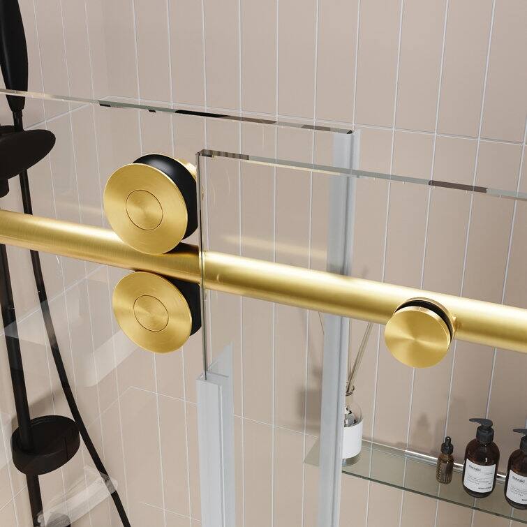 DeerValley Concord 56" - 60" W x 76" H Single Sliding Frameless Shower Door