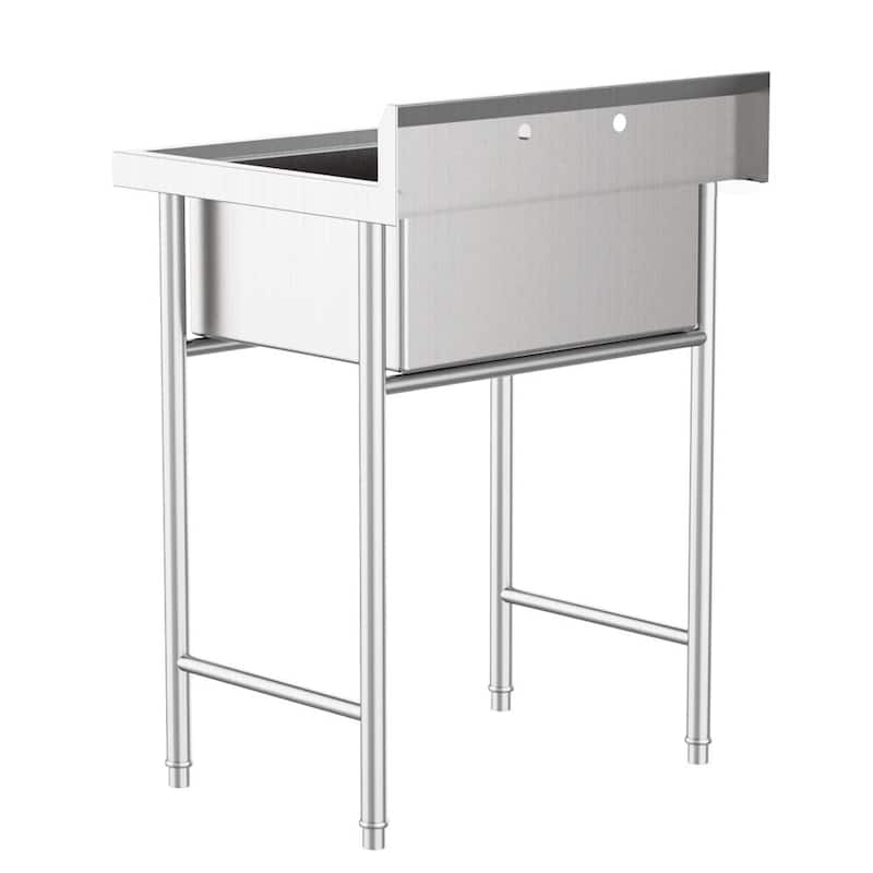 29 in 18-Gauge Stainless Steel One Compartment Commercial Utility Sink - N/A