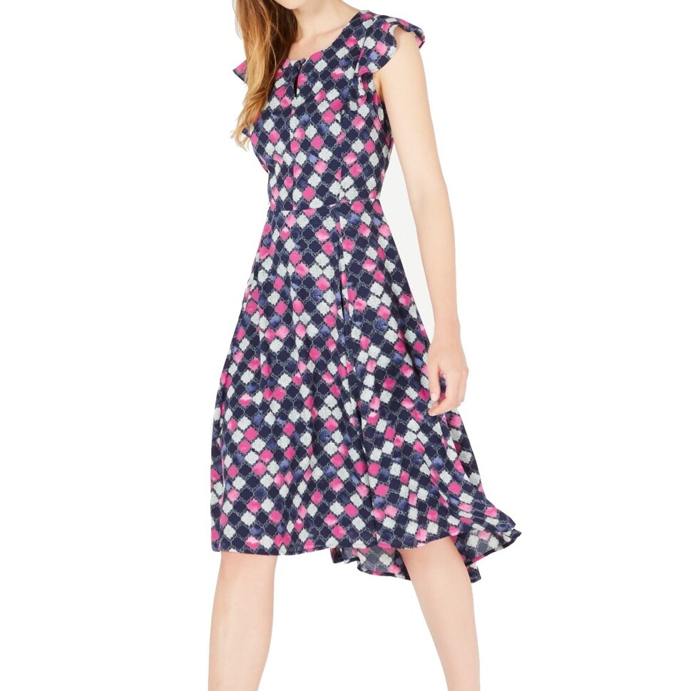 purple checkered dress
