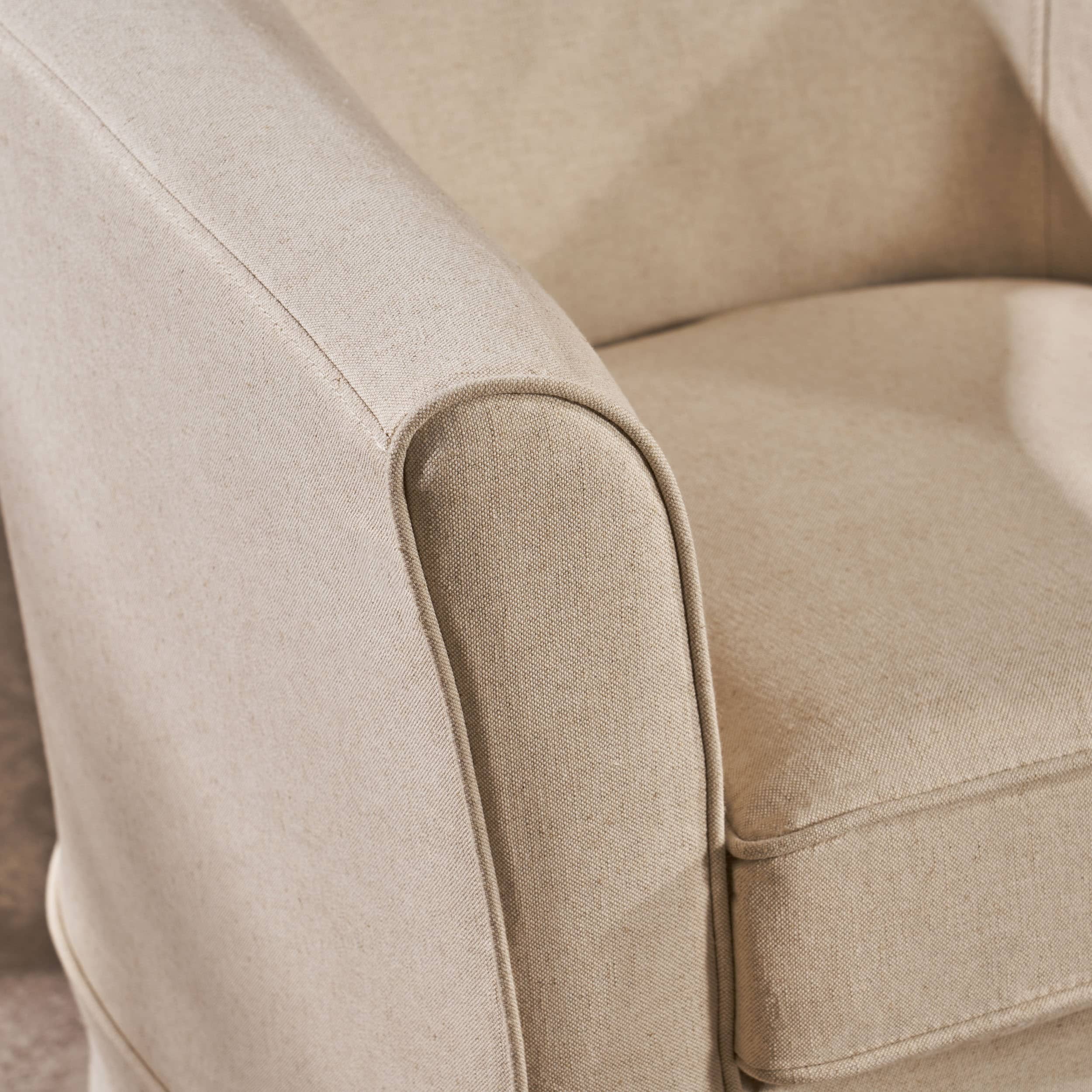 Cecilia Swivel Chair in Natural Fabric by Christopher Knight Home-image