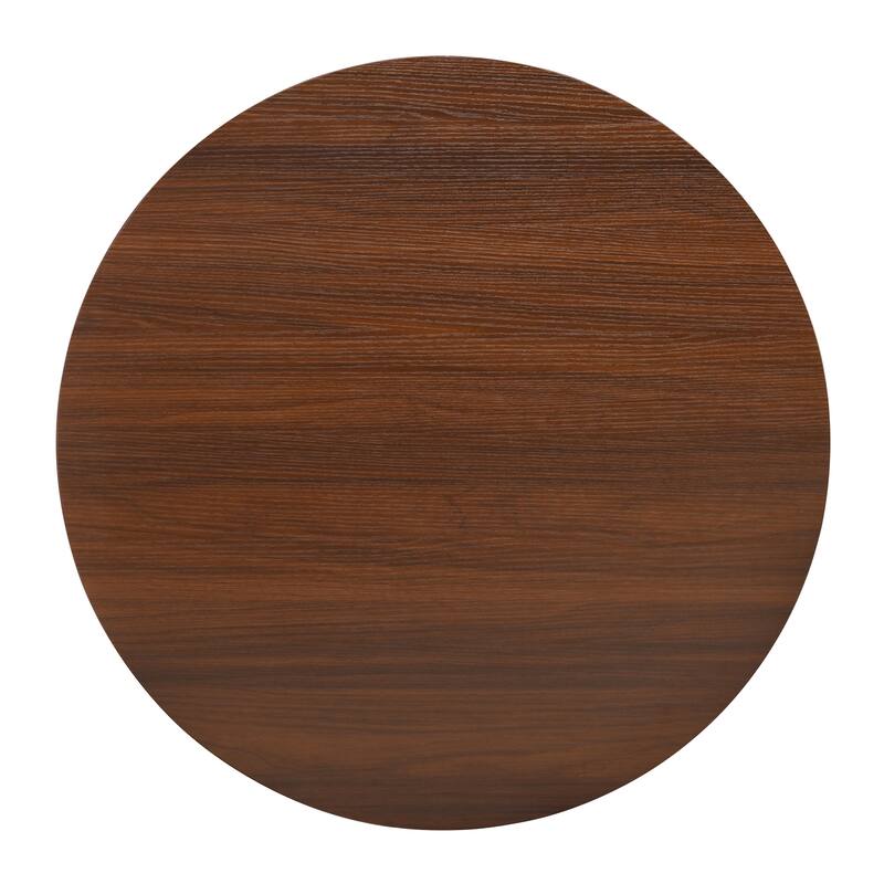 Nesting Coffee Table Set of 2, Modern Storage Coffee Table, Round Tea Table and End Table Set with Sliding Tambour Door