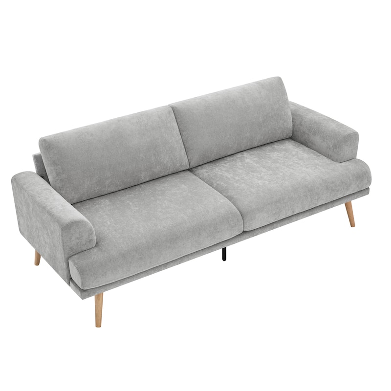Christopher Knight Home - Loro Modern 79.9" Chenille Upholstered 3-Seater Sofa with Solid Wood Legs & Removable Cushion