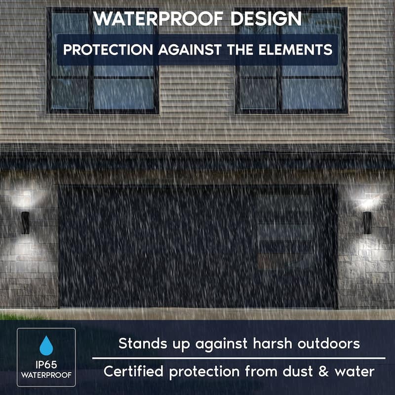 Luxrite Dusk to Dawn LED Outdoor Wall Light, 18", Up or Up and Down Light, 3CCT 3000K-5000K, 20/30/40W, IP65, ETL 2-Pack