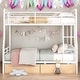 preview thumbnail 1 of 26, Full XL Over Queen Metal Bunk Bed with 2 Drawers for Home White