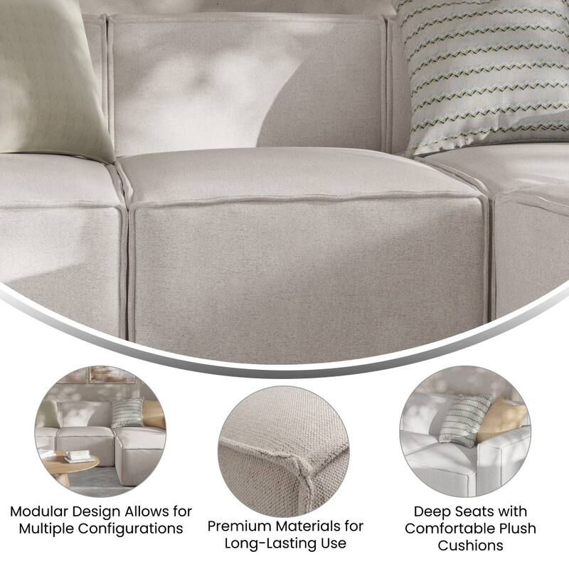 Contemporary Modular Sectional Sofa Armless Middle Chair
