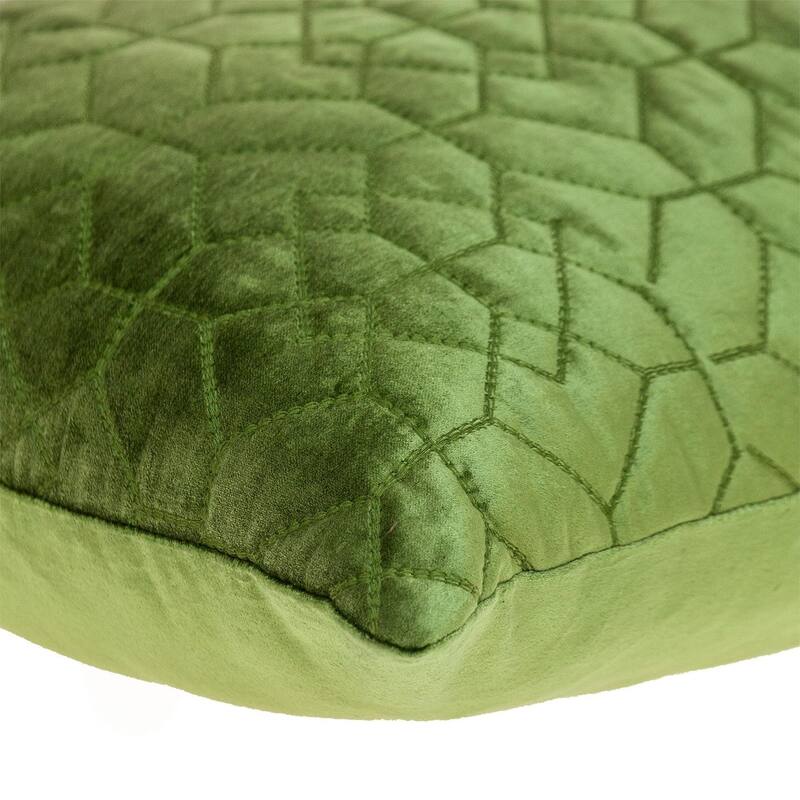 Navy Quilted Velvet Geo Decorative Throw Pillow