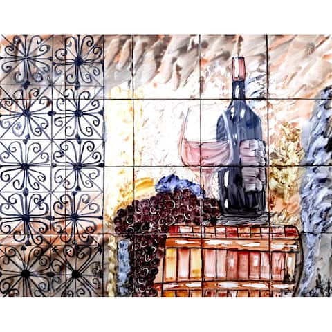 30in x 24in Kitchen BacKsplash Design 20pc Tile Ceramic Wall Mural