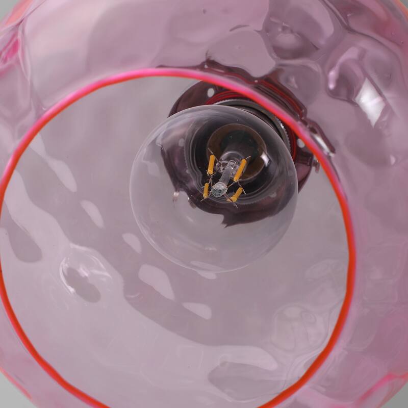 1-Light Metal Hanging Pendant Light with Glass Shade for Kitchen Island