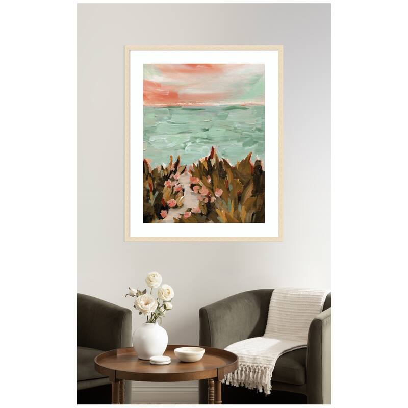 Kate and Laurel Framed Art Landscape 02 Beach by Annie Quigley