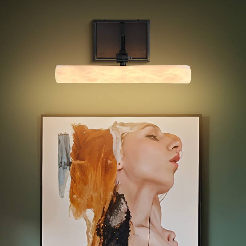 KAYLA 12/20-inch Marble Cylinder Vanity Light-Copper - 12in - Black