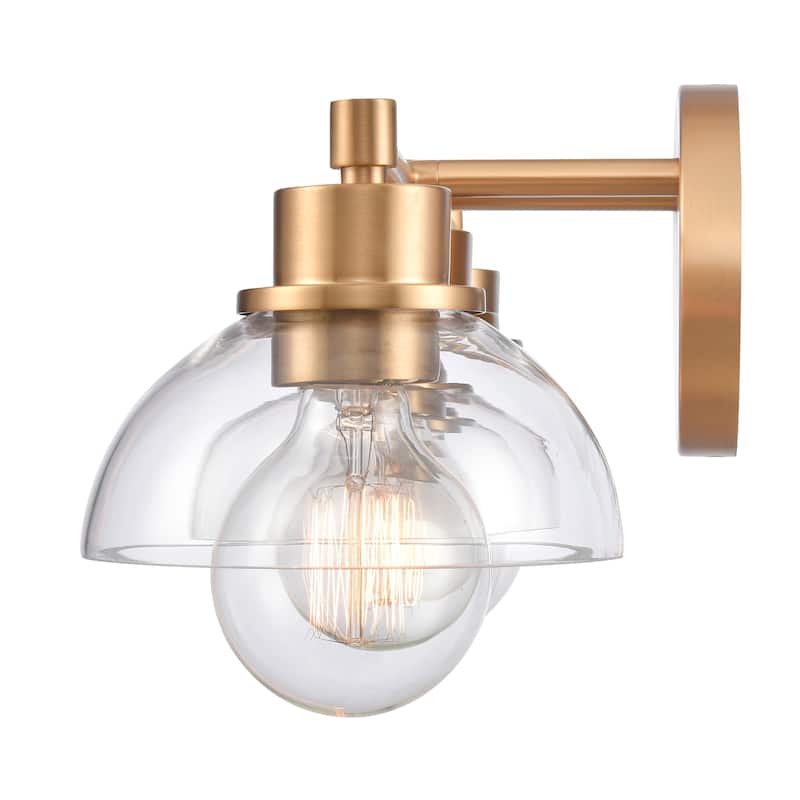 Elk Home Julian Brushed Gold With Glass Shade 2 Light Vanity Light