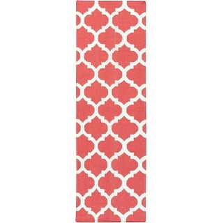 Hand-woven Samick Moroccan Trellis Flatweave Wool Runner Area Rug - 2' 6" x 8'