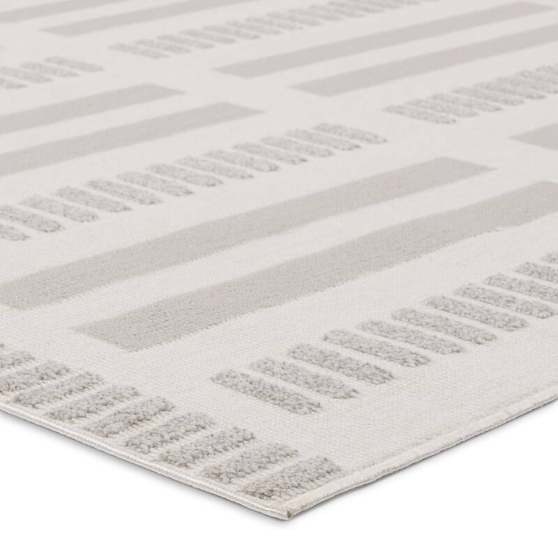 Adisa Indoor/Outdoor Striped Cream/Gray Area Rug