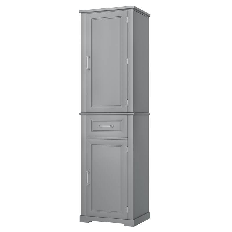 GDFStudio - Jasper Tall Freestanding Bathroom Storage Cabinet with Two-Sized Doors and Adjustable Shelves