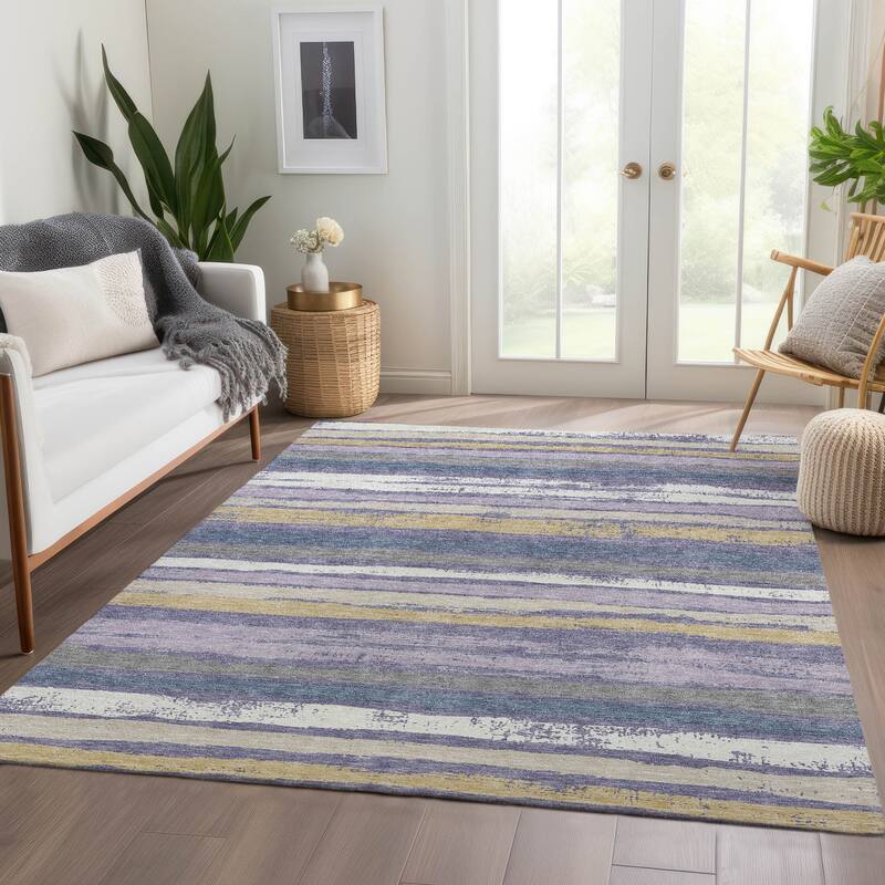 Premium Washable Super Soft Stripe Mayfield Rug