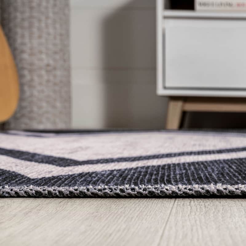 JONATHAN Y Modern Bohemian Medallion Textured Weave Machine Washable Area Rug