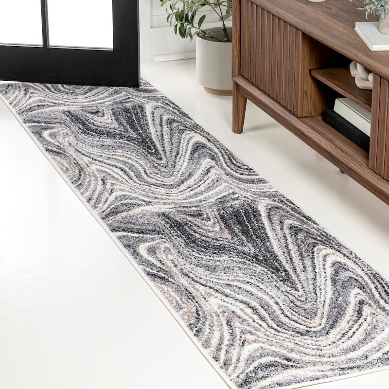 JONATHAN Y Zoe Contemporary Glam Abstract Marble Area Rug