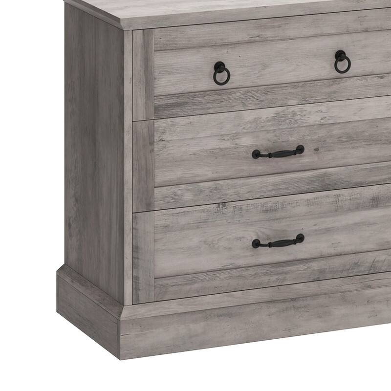 Moasis 59" Farmhouse 6 Drawer Dresser Chest of Drawers Storage Organizer For Bedroom