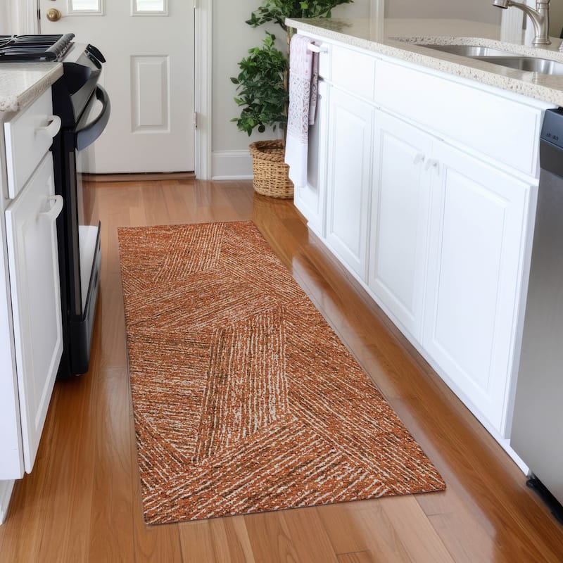 Premium Washable Super Soft Contemporary Diri Mayfield Rug - Copper - 2'3" x 7'6"