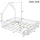 preview thumbnail 12 of 16, Full Size House Shaped Kids Platform Bed Frame with Guardrai, Natural