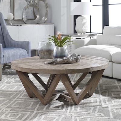 Uttermost Kendry 48" Diameter Java Wood Coffee Table