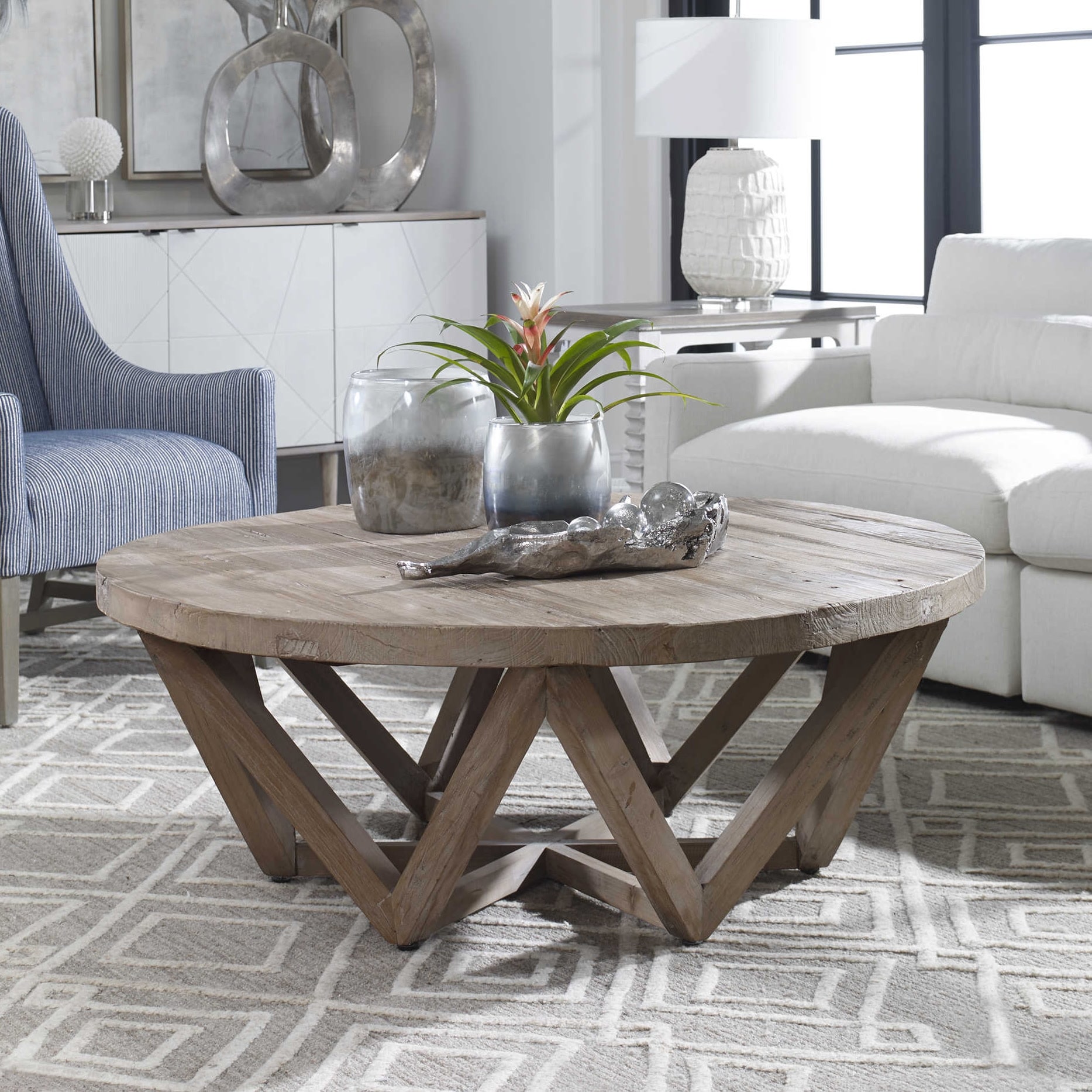 Uttermost Kendry 48" Diameter Java Wood Coffee Table