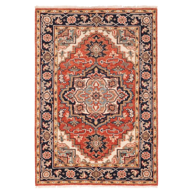 ECARPETGALLERY Hand-knotted Jules Serapi Red Wool Rug - 4'1 x 5'11