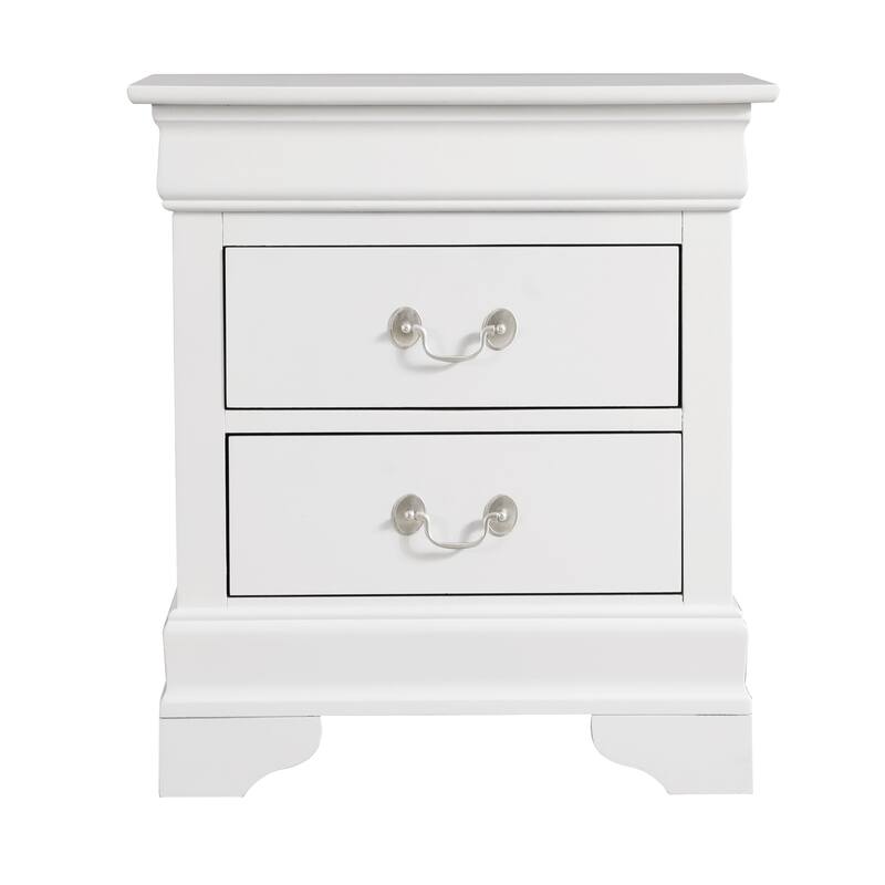 White Nightstand 24x22x16 with One Spacious Drawer, Compact Bedside Table for Storage and Bright Stylish Bedroom Accent