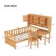 preview thumbnail 12 of 16, Twin Wood Bed with Integrated Desk Chair and Storage Bookshelf for Bedroom or Studio Workspace