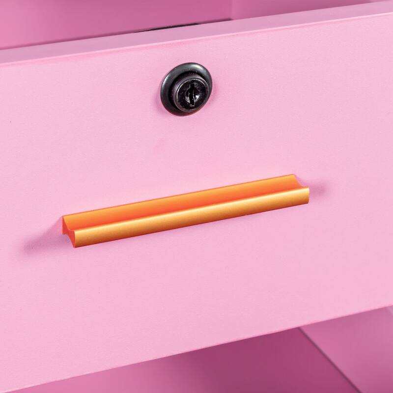 Locking Beauty Salon Storage Cabinet Hair Dryer Holder Stylist Equipment 2-Drawer
