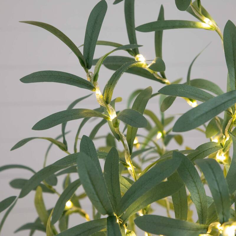 Pre-Lit Artificial Olive Tree - 5' - Warm White LED Lights