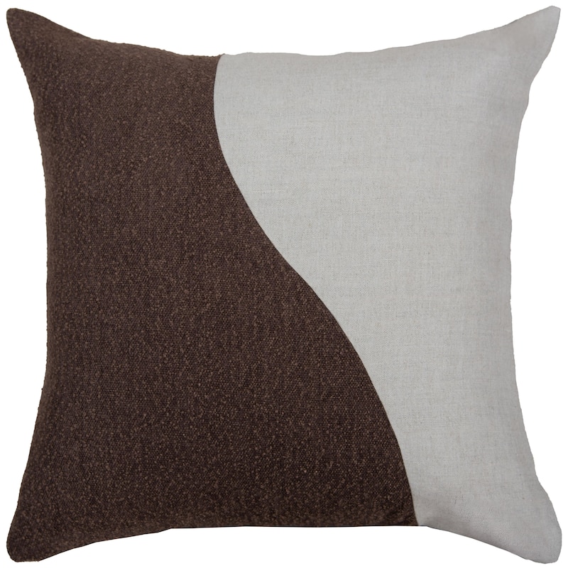 Rizzy Home Natural/Brown Flair Throw Pillow, 22x22