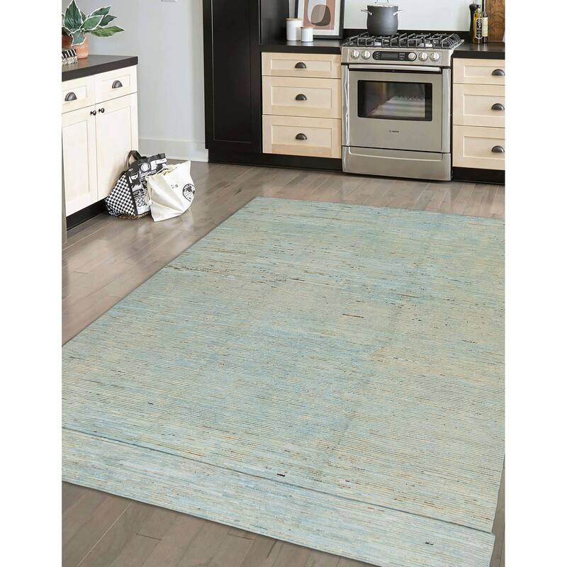 ECARPETGALLERY Hand-knotted Finest Peshawar Ziegler Blue Wool Rug - 9'5 x 13'10