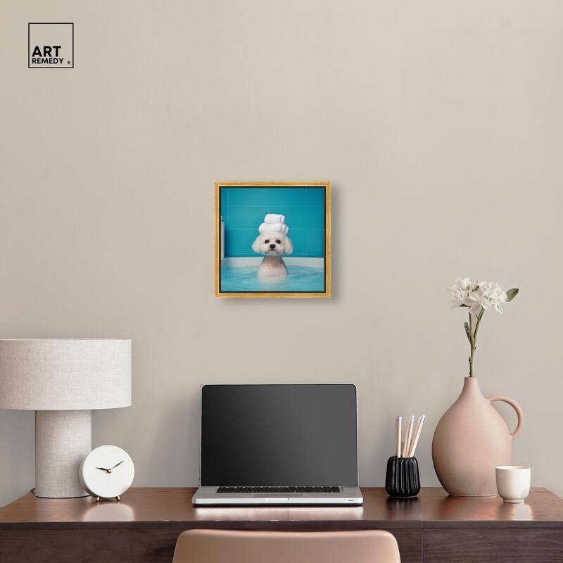Fluff in the Tub Canvas by Art Remedy