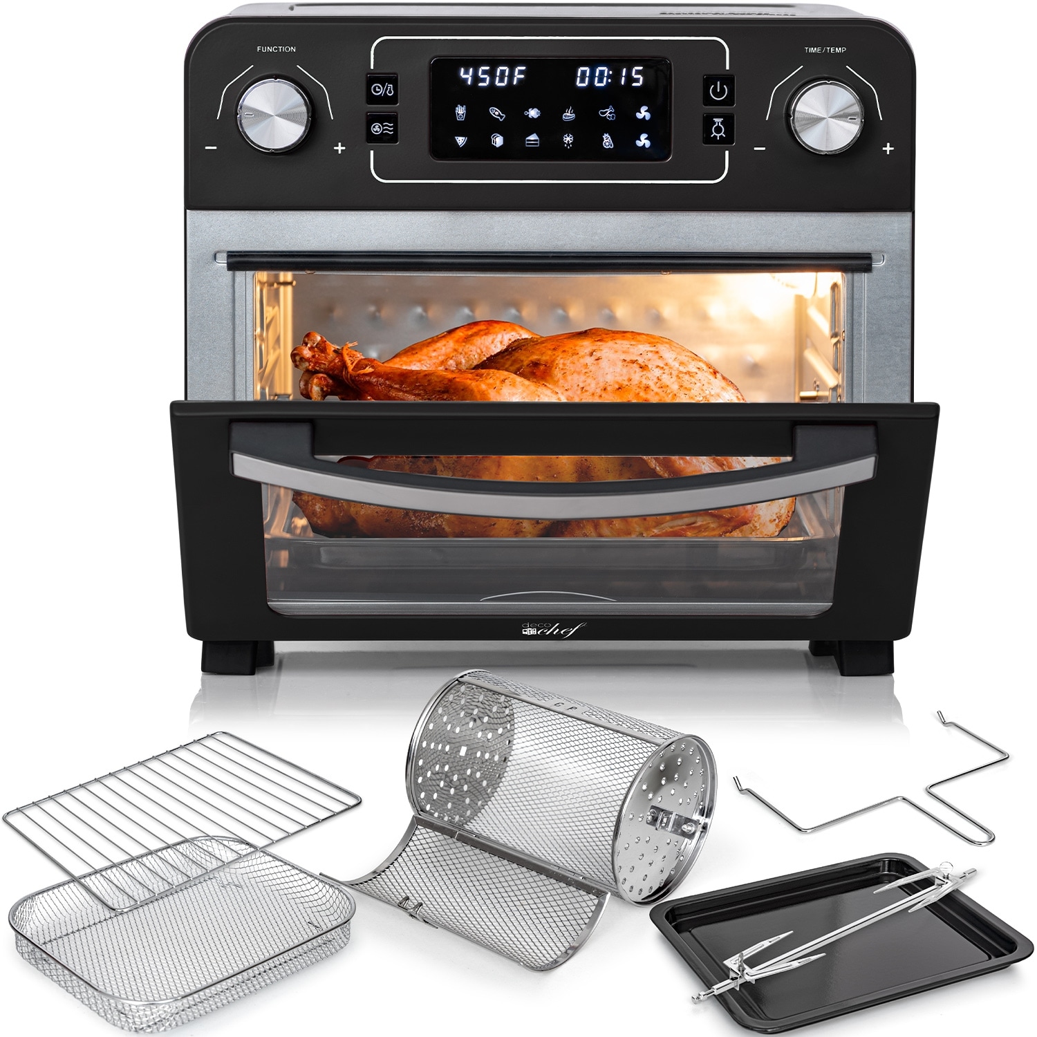 Aria 30 Qt. Touchscreen Toaster Oven with Recipe Book, Brushed Stainless  Steel