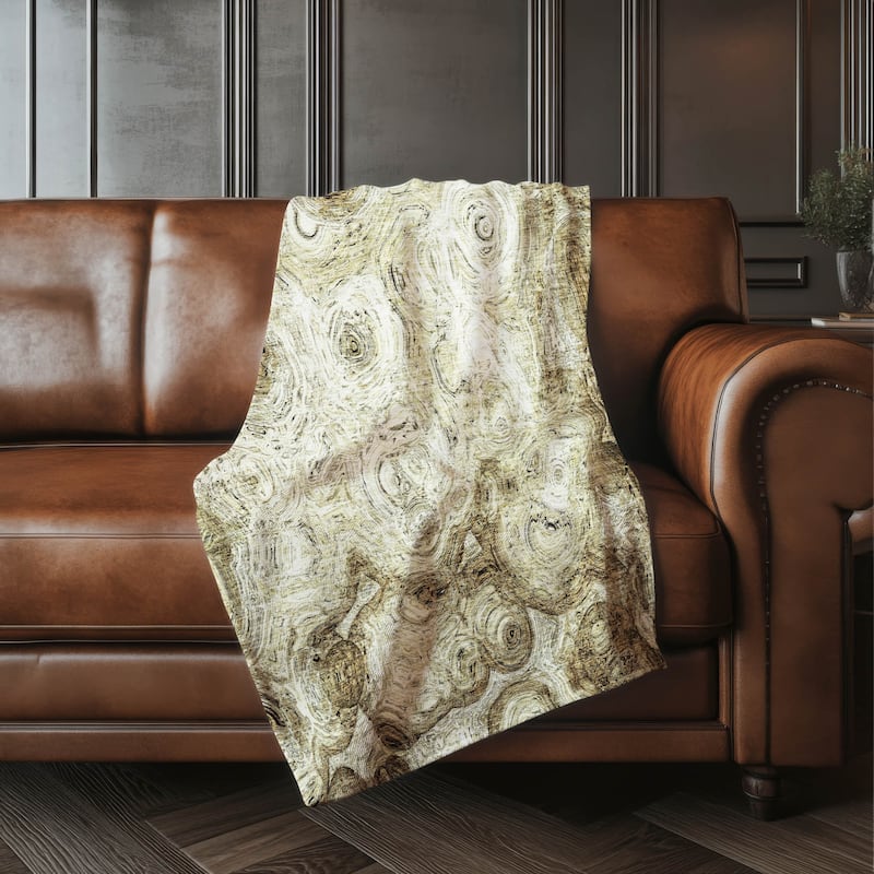 Premium Machine Washable Casual Contemporary Sherpa Throw Blanket - Beige - 4'2" x 5'10"